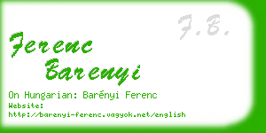 ferenc barenyi business card